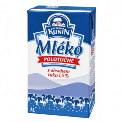 Mléko kunín trvanlivé polotučné 1,5% 1l