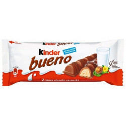 Kinder Bueno oplatka s čokoládovou polevou a mléčnou lískooříškovou náplní 2x21,5g